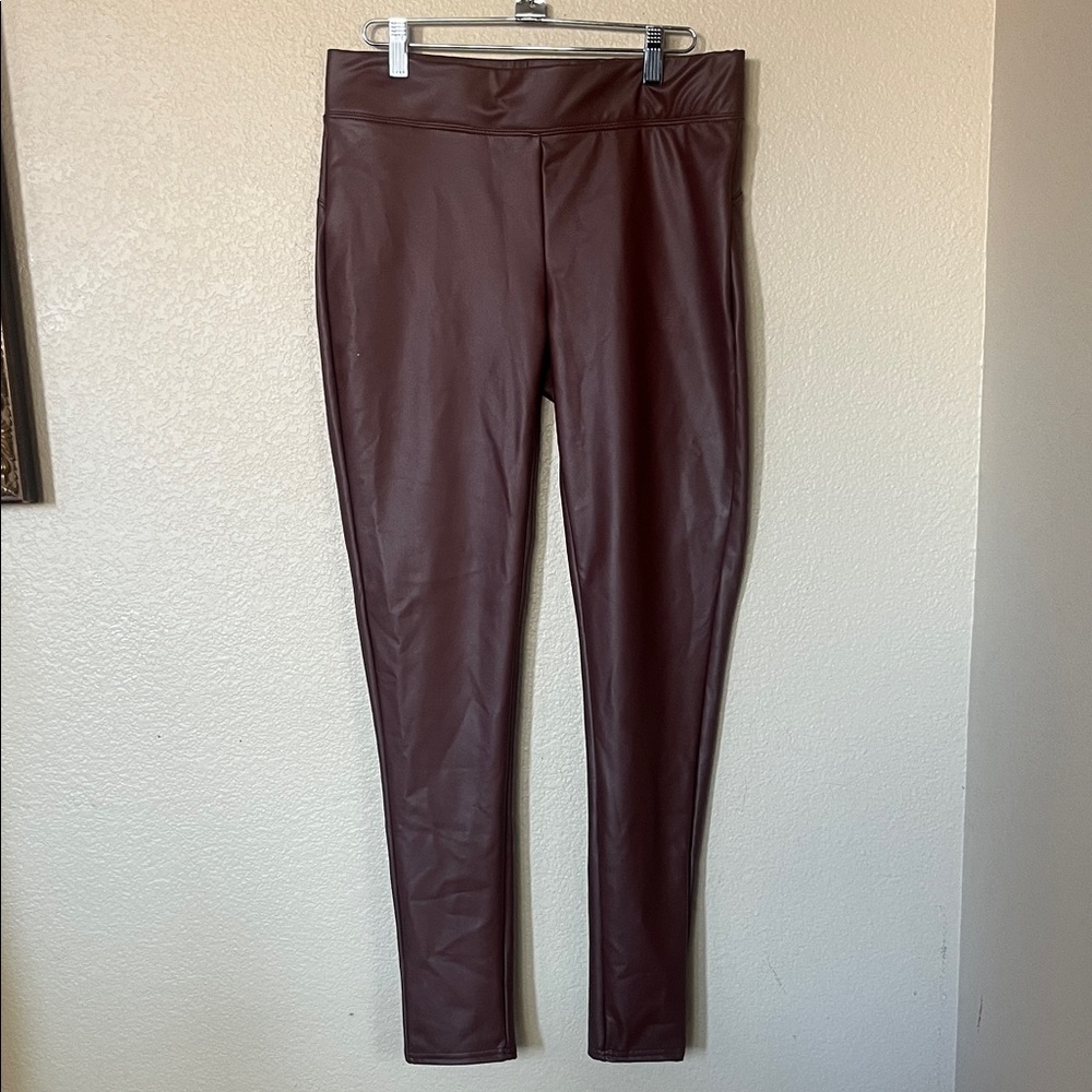 BNWT Fashion Nova Brown Faux Leather Leggings